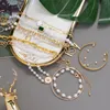 Link, ketting vintage mode gesimuleerde parel goud kleur dikke punk armbanden voor vrouwen barok geometrische hanger armband sieraden geschenken