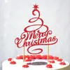 Andere feestelijke feestartikelen Merry Christmas met Hat Cake Topper Vlaggen Antlers Tree Cupcake Toppers Decoratie Happy Year Bakken DIY Kerstmis