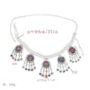 Ethnique Boho Résine Perle Pièce Cristal Afghan Boucles D'oreilles Taille Chaîne De Danse Du Ventre Bracelet Collier Turc Inde Tribal Plage Bijoux H1022