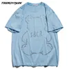 Mężczyźni Hip Hop T-Shirt Diamond Bear Print T Shirt Streetwear Harajuku Cotton Casual Lato Krótki Rękaw Tshirt Topy Tee 210601