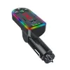 Transmisor FM con Bluetooth para coche F7, adaptador inalámbrico con retroiluminación LED colorida, reproductor MP3 manos libres PD + cargador USB Dual 3.1A