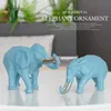 Elephant figure 2 / set harts för hemmakontor el dekoration bordtop djur modern hantverk india vit staty dekor 220210