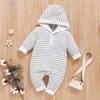 Baby Striped Hooded Jumpsuits 210528