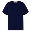 Mäns Ins-serie T-shirt med korta ärmar Sommar Loose Solid Färgbottenskjorta Ungdomsrundring T 220304