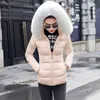 여성용 다운 파카 플러스 사이즈 S-6XL 여성 겨울 코트 가짜 모피 칼라 여성 파크 짧은 outwear 따뜻한 재킷 여성 2021
