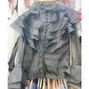 Western Style Falbala Long Sleeve Shirt Female Design Feeling Super Fairy Niche Snow Spins Unlined Upper Garment Jacket