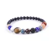 Par Milky Way Star Guardian Armband Volcanite Frosted Lapis Lazuli Blue Sandstone Armband