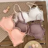 Calzoncillos Bragas Roseheart Nuevas Mujeres Moda Pink Pruple Lace Bralette Inalámbrico Bragas Push Up Conjuntos de Sujetador Ropa Interior Conjuntos de Lencería Sexy L2404