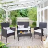 Topmax 4 PC giardino all'aperto in rattan patio set mobili set cuscinod sedile divano vimini set magazzino USA A24