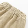 Mudkingdom criança meninos corduroy calças de algodão grande bolso Causal Elastic Cintura 210615