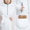 Miegofce Jacket H-formad design knä längd hög reversibel glidplatta för kvinnor står krage parka 211011