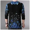 Creative 3D Rose Pattern Printing Fashion Fancy Pullover Stickad tröja Höstkvalitet Mjuka bekväma män M-XXXL 210909