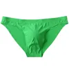 Sexy Underwear Men Briefs Shorts Cueca Thin Ice Silk Low Waist Panties Solid U Conve Pouch Seamless Underpants Plus Size GX002 210730