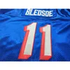 RARE Blue Goodjob Men #11 Drew Bledsoe Team Issued 1990 White College Jersey Size S-4xl Custom Any Name or Number Jersey