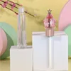 100pcs 3.5ml/0.12oz Pink Magic Wand Shaped Lip Gloss Tubes Gold Star Plastic Lipstick Empty Cosmetic Packing Containergood qty