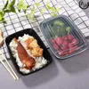 가장 저렴한 일회용 점심 상자 전자 레인지 에코 - 친화적 인 식품 용기 3 구획 일회용 점심 벤토 박스 블랙 식사 준비 1000ml