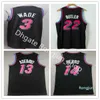 2021 Hurtowa Dwyane 3 Wade Basketball Jersey Jimmy 22 Butler Mens Tyler 14 Herro Bam 13 Adebayo Black White Żółte Blue Pink Jerseys Jerseys