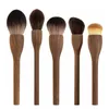 Makeup Brushes 1Pcs European Vintage Wood Handle Brush High Quality Walnut Loose Powder Blush Foundation Contour Super Soft