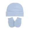 Caps Mössor 3st / Massor Solid för barn Kids Hat Born Baby Födelse Beanie Toddler Glove Set Tillbehör