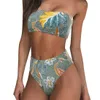 Off Shoulder Swimsuit Women Bikini Push Up High Waist Sexy Bandeau Swimwear Summer Brazilian Biquini Bathing Suit 210629