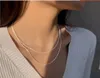 Charm 925 Silver Geometric Pandent Chain Clavicle Necklace Women Men Jewelry