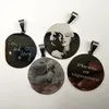 Anpassad fras och signaturpendant (Meddelande Me) Rostfritt Stål Runda Medaljer Tag Charms Pendants Halsband W / Kedja 24 ''