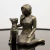 Artlovin Sculpté Figure peinte à la main Ensemble / Amitié / Fidèle Figurine Résine Sculpture de chien Cadeau de la Saint-Valentin Cadeau Maman 210727