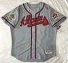 Uomo Donna bambini CHIPPER JONES ON FIELD JERSEY Ricamo New Baseball JerseysXS-6XL