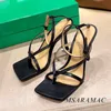 Genuine Leather Gold High Heel Thong Sandals Sexy Strappy Sandals Stiletto Heel Street Fashion Flip Flops Holiday Shoes Women