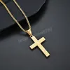 Partihandel Mäns Titanium Stål Jesus Bibelkors Halsband Bok av Christian Tro Koran Cross Religiösa Hänge 60cm Kedjor