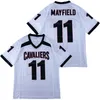 Custom 11 Hopkins Mayfield Football Jersey Ed Black White tout nom Numéro Taille S-4XL Top Quality Jerseys