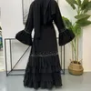 Etniska kläder muslimska klänning kalkon mantel longue femme abayas för kvinnor jilbab caftan islamiska abaya dubai kimono kaftan hijab