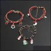 Charm Bracelets Jewelry Bracelet Snowflake Tree Alloy Oil Drip Drop Delivery 2021 8Mxd5