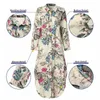 Vonda Maxi длинное платье 2021 женщины винтажные напечатанные с длинным рукавом платья рубашки плюс размер богемные Vestidos элегантный пляж Sundress x0521