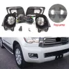 1 SET CAR LED DRL FOG -lampor för Toyota Sequoia 2018 2019 2020 FOG Light Cover Grill strålkastarram Ramen för Foglampor