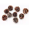 Decorações de Natal 9 pc / saco de natal árvore decoração pingente natural pinho cone tingido tinta branca ornamento jja9487