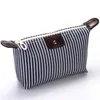 Multifunction Dumplings Shape Cosmetic Bag Fashion Striped Make Up Kit Small Makeup Bags Portable Travel Organizer Storage