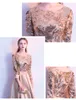 Evening Dresses Elegant Golden Sequins Dress Long Prom Party Gown Formal Women Vestidos De Noche Robe Soiree