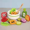 木製のベビーキッチンおもちゃふりをして野菜のサラダセットフード子供フルーツ誕生日プレゼント親子インタラクティブ