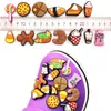 Pizza Milchtee Croissant Süßigkeiten Schuhanhänger PVC Niedliche Eiscreme Schuhe Schnalle Zubehör passen Croc JIBZ Weihnachtsgeschenke für Kinder229U