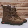 Большой размер 38 48 мужских снежных ботинок высокая трубка зима на открытом воздухе теплые плюшевые повседневные туфли для мужчин Laceup Antiskid Boots Retro2161601