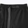 Ladies Hollow Punk Workwear Belt Buckle High Waist Zipper Casual Pants Ladies Solid Färg Casual Workwear Q0801