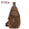 HBP AETOONew Style Chest Bag Men's Small Top Layer Cowhide Retro Crazy Horse Pure Leather