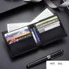 Luxury Brand Men's Short Genuine Leather Wallet Fashion Simple Top Sheepskin Woven High-Grade Long Business Money