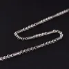 S925 Tube pour hommes rétro mantra anneau perle collier Chaîne de perle entier Thaï Silver S crochet