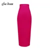 Fashion 13 Färg Plus Storlek XL XXL Sexig knälängd Bandage Skirt Kvinnor Elastisk Bodycon Sommarpenna 56cm 210621