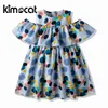 Kimocat Girls Clothing Summer Princess 100% Bawełna Sukienka Piękna Księżniczka Dziewczyna do Round Przywióz Dress Dzieci Słodka Dress Q0716