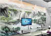 Custom Photo Wallpaper 3D Murales sfondi Sfondi Inchiostro Pastoral Foresta Paesaggio Cascata Murale Tv Sfondo Delle Carte da parete Decorazione Pittura