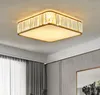 Lustre de plafond en cristal carré minimaliste moderne de luxe chambre salon étude salle à manger éclairage Led