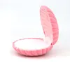 1 PCS Pink Velvet Shell Necklace Earrings Ring Box Jewelry Packaging For Wedding Engagement Display Holder Storage